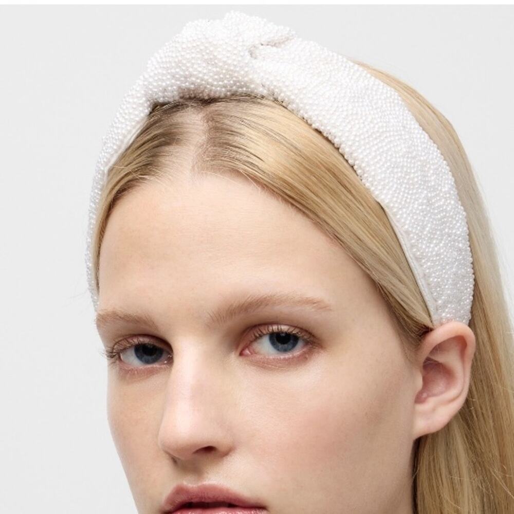 J. Crew Pearl Beaded knot headband